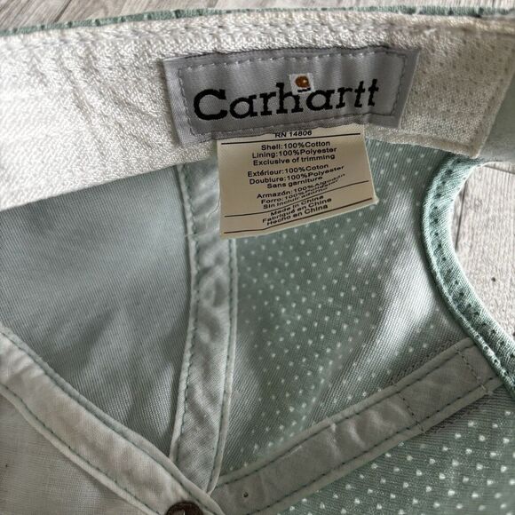 Women Carhartt Script Adjustable Hat Cap‎ Hunt Fish Workwear Baseball Mom Blue - Picture 5 of 6